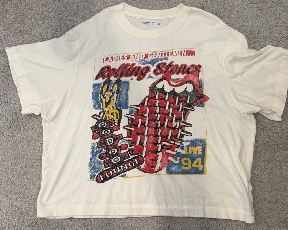 Abercrombie & Fitch Rolling Stones Voodoo Lounge T-Shirt Size XL White